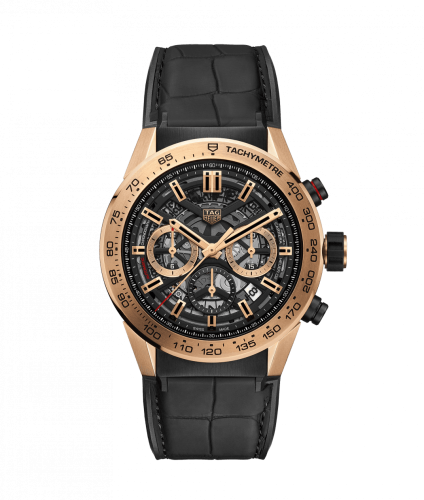 TAG Heuer Carrera Calibre Heuer 02 45 Rose Gold / Skeleton / Alligator